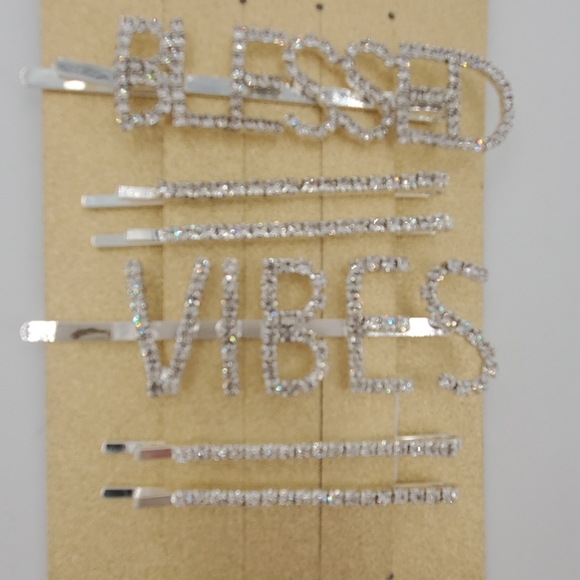 Silver Diamante Six Pack Hair Clips - Picture 2 of 5